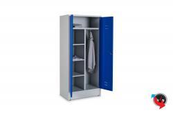 Kleider-Wäschespinde Stahl - Abteilbreite 40 cm - Gesamtbreite 80 cm - blaue Türen - Lieferzeit ca. 2-3 Wochen !!